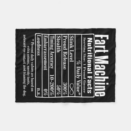 Nutrion Facts Furz Vater Jokes Funny Farting Fleecedecke (Vorderseite (Horizontal))