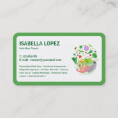 Nutrition Bilingual English Spanish Business Card Visitenkarte (Vorderseite)