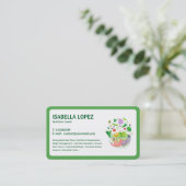 Nutrition Bilingual English Spanish Business Card Visitenkarte (Stehend Vorderseite)