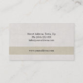 Nutrition Coach Green Leaf Linen Business Card Visitenkarte (Rückseite)