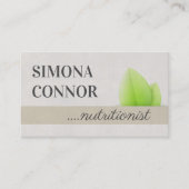 Nutrition Coach Green Leaf Linen Business Card Visitenkarte (Vorderseite)