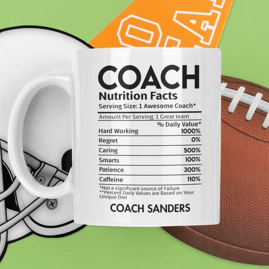 Nutrition Facts Coach Funny Coach Kaffeetasse