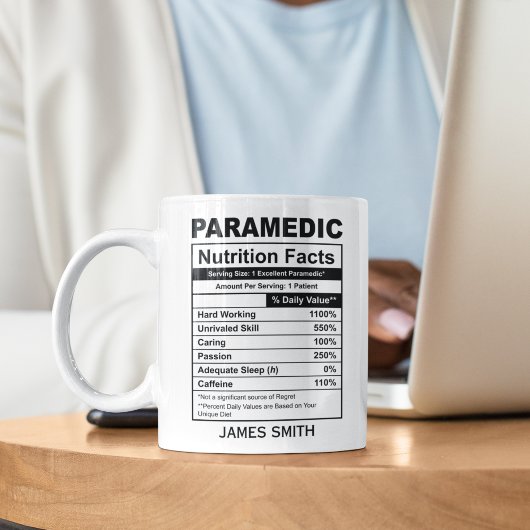 Nutrition Facts Paramedic Funny Paramedic Kaffeetasse