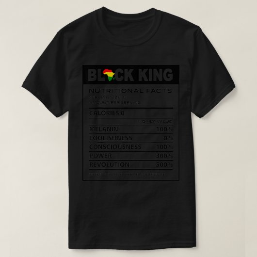 Nutritional Facts Juneteenth 1865 Black King  T-Shirt (Design vorne)