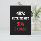 Nutritionist Badass Card Karte (Stehend Vorderseite)