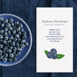Nutritionist & Dietitian Blueberry Business Card Visitenkarte