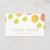 Nutritionist Dietitian farbenfrohe Zitrusfrüchte E Visitenkarte (Vorderseite)