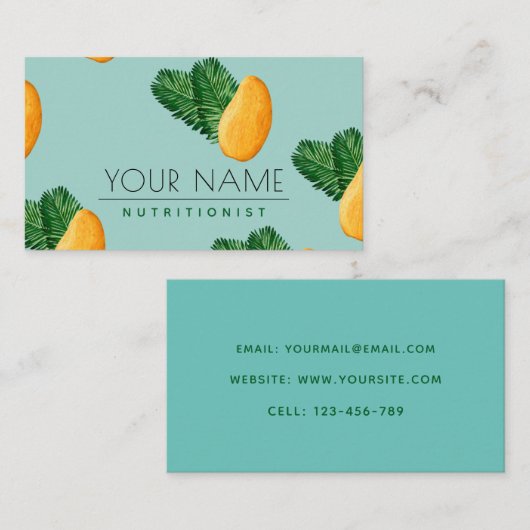 Nutritionist Dietitian Hübsch Manga Frucht Muster Visitenkarte (Vorne/Hinten)