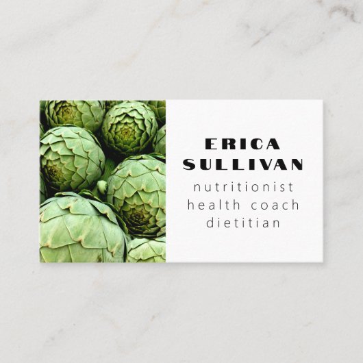 Nutritionist Health Coach Koch Diet Veggies Foto Visitenkarte (Vorderseite)