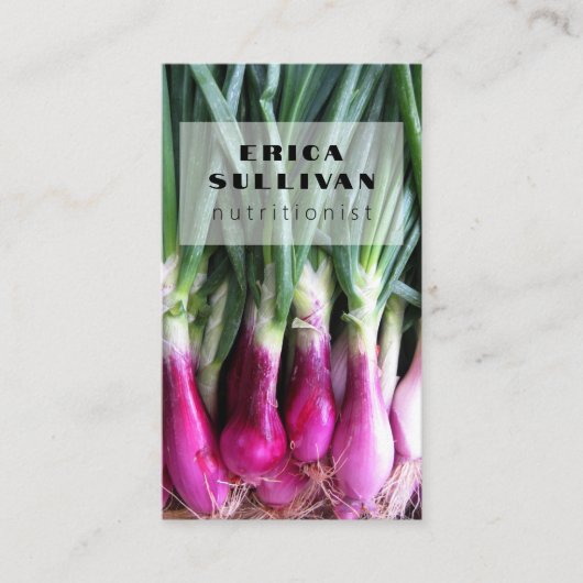 Nutritionist Health Coach Koch Diet Veggies Foto Visitenkarte (Vorderseite)