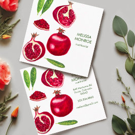 Nutritionist Koch Coach Pomegranates Herbst Obst Quadratische Visitenkarte