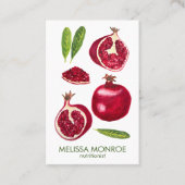 Nutritionist Koch Coach Pomegranates Herbst Obst Visitenkarte (Vorderseite)