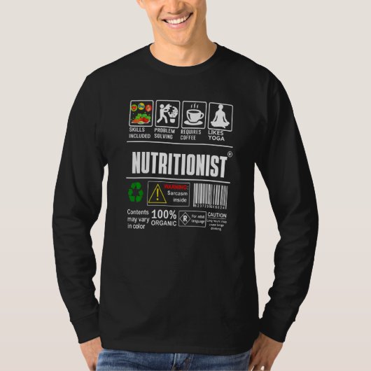 Nutritionist Label Skills Problem Solving Coffee Y T-Shirt (Vorderseite)