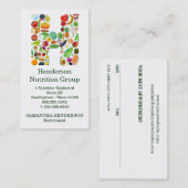 Nutritionist Monogram H Ernennung Terminkarte (Vorne/Hinten)