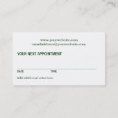 Nutritionist Monogram H Ernennung Terminkarte (Rückseite)