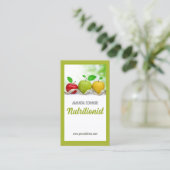 Nutritionist Nutrition Coach Apfelfruchtkarte Visitenkarte (Stehend Vorderseite)