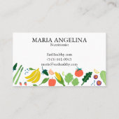 Nutritionist Personal Koch Moderne Coole Veggies Visitenkarte (Rückseite)