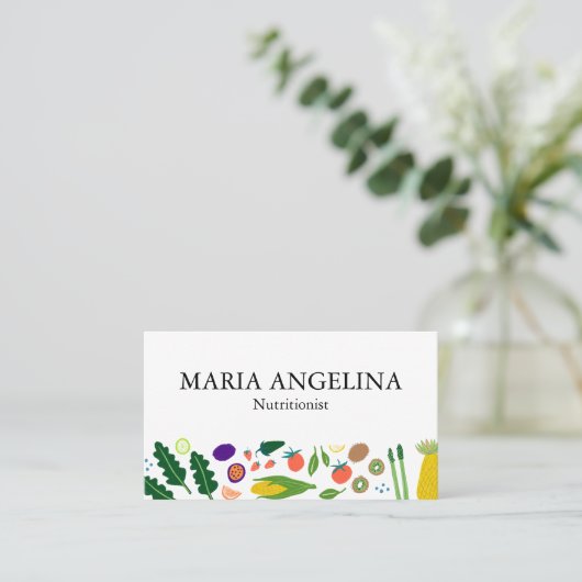 Nutritionist Personal Koch Moderne Coole Veggies Visitenkarte (Stehend Vorderseite)