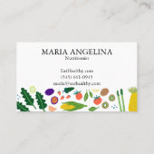 Nutritionist Personal Koch Moderne Coole Veggies Visitenkarte (Rückseite)