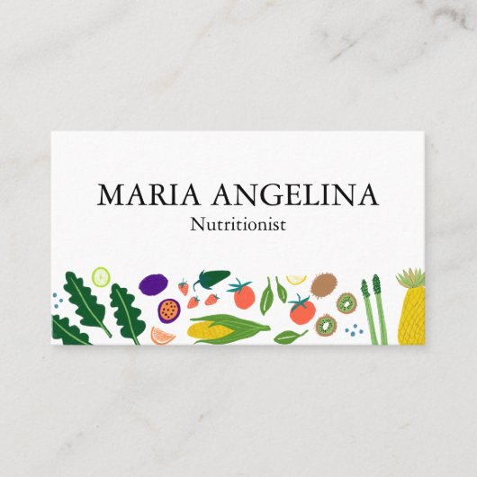 Nutritionist Personal Koch Moderne Coole Veggies Visitenkarte (Vorderseite)