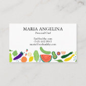 Nutritionist Personal Koch Moderne Coole Veggies Visitenkarte (Rückseite)