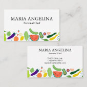 Nutritionist Personal Koch Moderne Coole Veggies Visitenkarte (Vorne/Hinten)