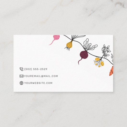 Nutritionist Persönlicher Koch Minimalistische Coo Visitenkarte (Rückseite)