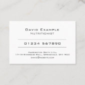 Nutritionist Visitenkarte (Rückseite)