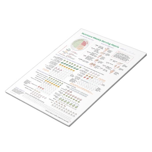 Nutrivore Weekly Serving Matrix - 40-Seiten-Pad Notizblock (angewinkelt)