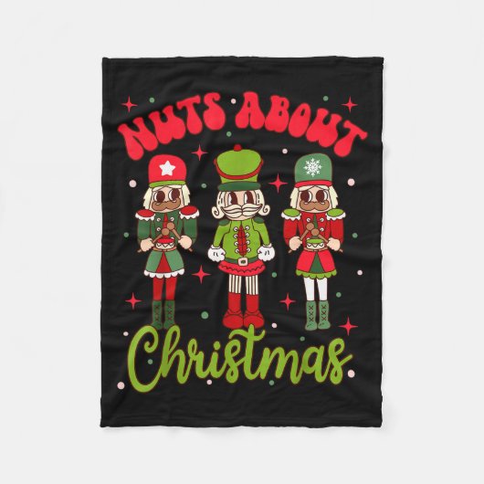 Nuts About Christmas Groovy Christmas Nutcracker S Fleecedecke (Vorderseite)