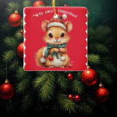 Nuts About Christmas Playful Squirrel Winter Dress Keramikornament