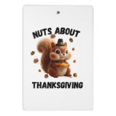 Nuts About Pie – Cute Yarn Squirrel Thanksgiving Mini Klemmbrett (Rückseite)