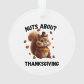 Nuts About Pie – Cute Yarn Squirrel Thanksgiving Ornament (Rückseite)