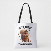 Nuts About Pie – Cute Yarn Squirrel Thanksgiving  Tasche (Vorderseite)