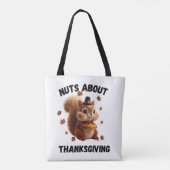 Nuts About Pie – Cute Yarn Squirrel Thanksgiving  Tasche (Rückseite)