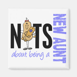 Nuts darüber, eine neue Tante zu sein 1 blau Magnet