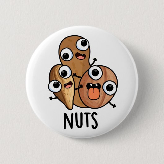 Nuts Funny Nutty Food Puff Button (Vorderseite)