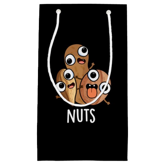 Nuts Funny Nutty Food Puff Dark BG Kleine Geschenktüte (Vorderseite)