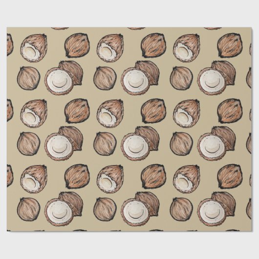 Nuts für Coconut Pattern Geschenkpapier (Flach)
