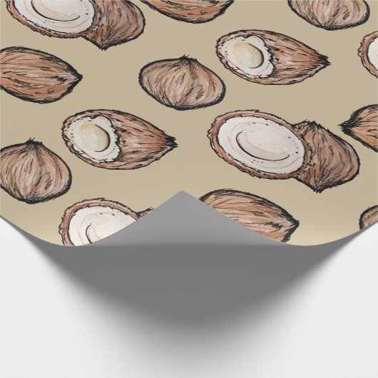 Nuts für Coconut Pattern Geschenkpapier (Ecke)