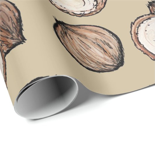 Nuts für Coconut Pattern Geschenkpapier (Rolleneckpunkt)