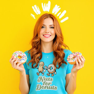 Nuts für Donuts Retro Punny Gift für Donut Lover T-Shirt