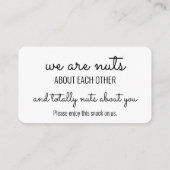 Nuts in der Liebe Vielen Dank für Ihre Hochzeit Begleitkarte (Rückseite)