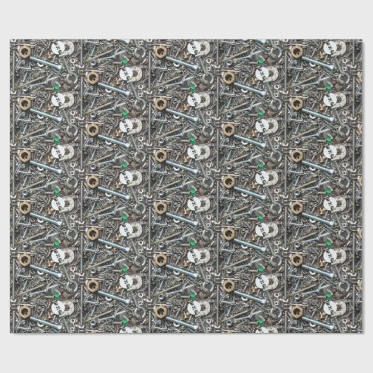 Nuts, Nägel, Bolzen, Hardware in Schubladen Geschenkpapier (Flach)