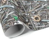 Nuts, Nägel, Bolzen, Hardware in Schubladen Geschenkpapier (Rolleneckpunkt)