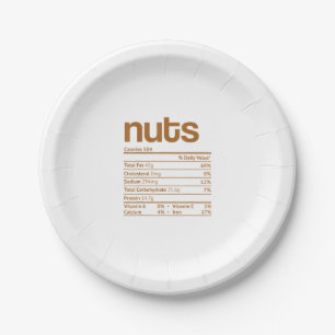 Nuts Nutrition Facts Funny Erntedank Weihnachten Pappteller