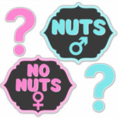 Nuts oder No Nuts Pink|Blue Gender Reveal Aufklebe Aufkleber (Vorderseite)
