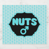 Nuts oder No Nuts Pink|Blue Gender Reveal Funny Bierflaschenetikett (Einzelnes Label)