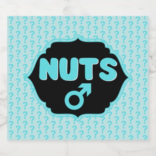 Nuts oder No Nuts Pink|Blue Gender Reveal Funny Bierflaschenetikett (Einzelnes Label)