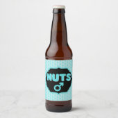 Nuts oder No Nuts Pink|Blue Gender Reveal Funny Bierflaschenetikett (Vorderseite)